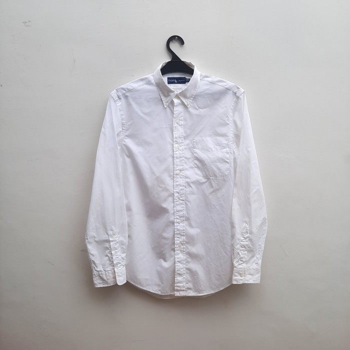 Kemeja Ralph Lauren Pocket Putih Polos