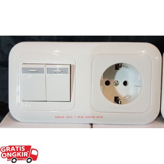 saklar seri + stop kontak arde "non cp" dan "cp" panasonic