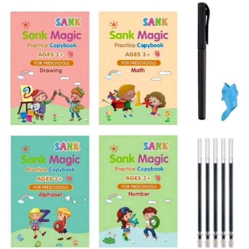 

Buku Ajaib Belajar Anak Sank Magic Practice 1 Set isi 4 buku + Pulpen