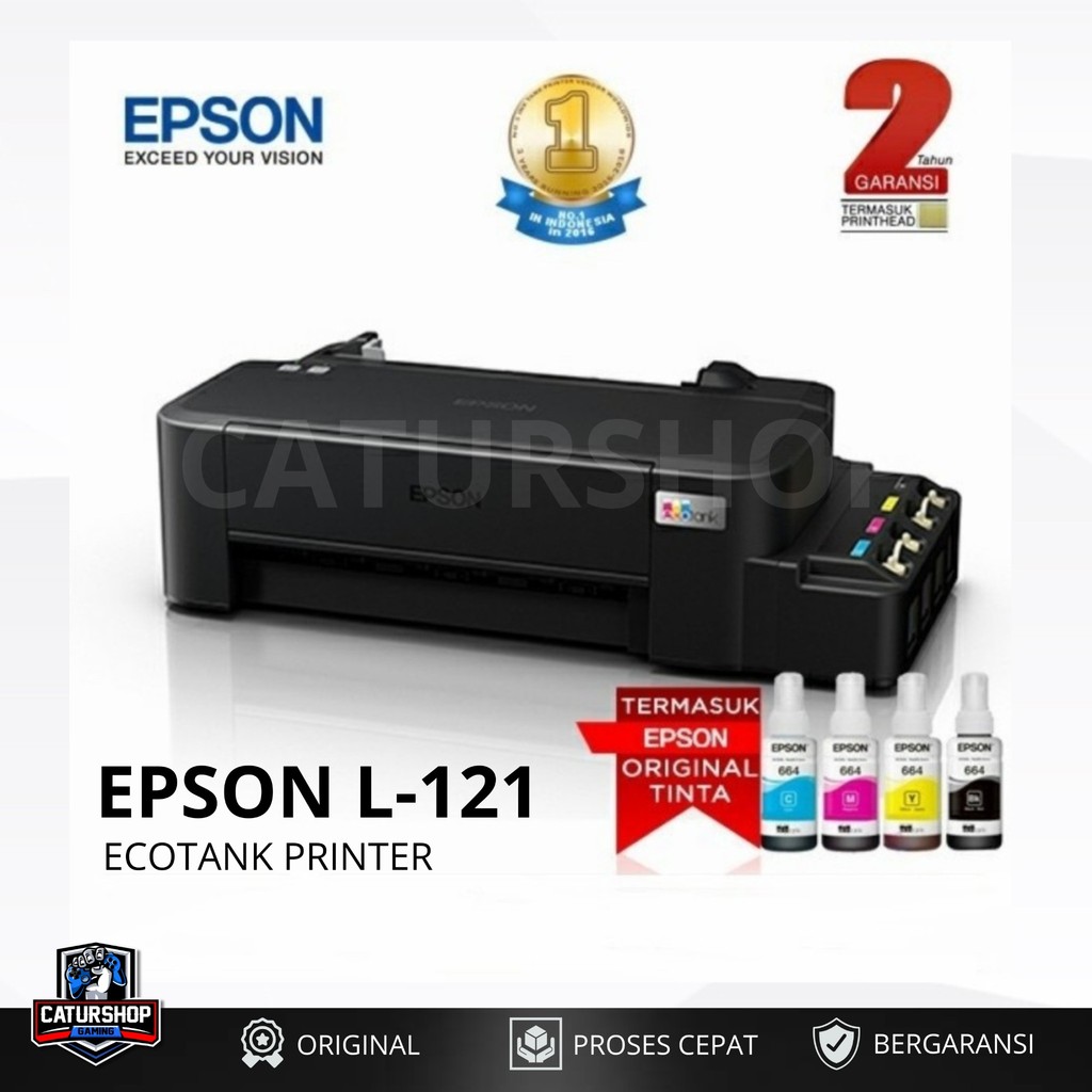 Printer Epson L121 Eco Tank Print Only / L-121 A4 New Original Ink Tank (Pengganti Epson L120)