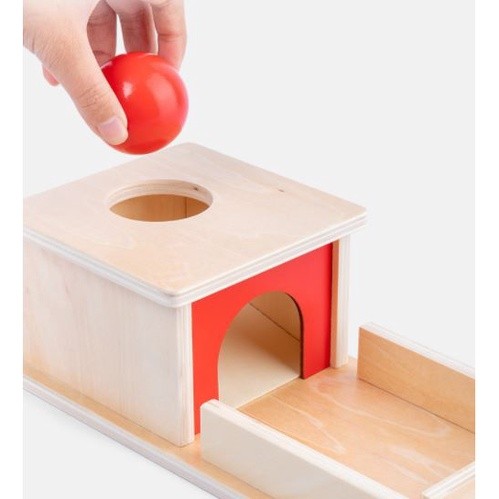 Montessori Object Permanence Target Box With Tray Permanent Apparatus Toddler Wooden Box Sensory Toy