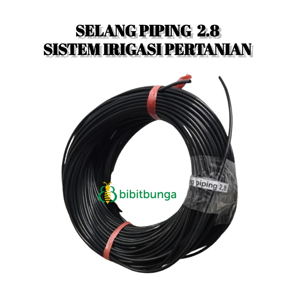 Selang Piping 2.8mm Irigasi Drip Tanaman Pandepun Hitam Rotan Plastik