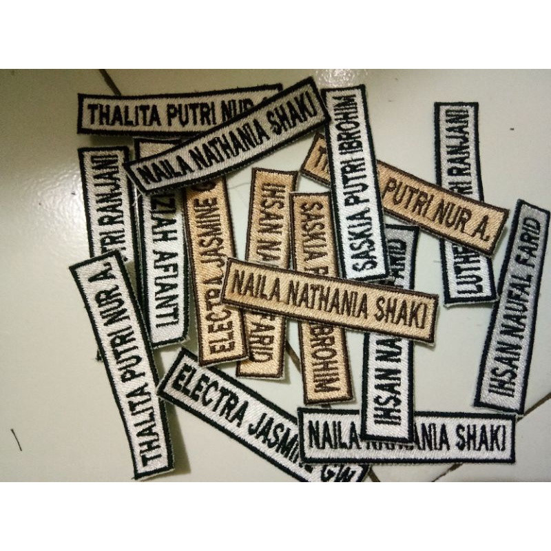 Bordir bet nama sekolah, bet bordir sekolah, atribut nama sekolah