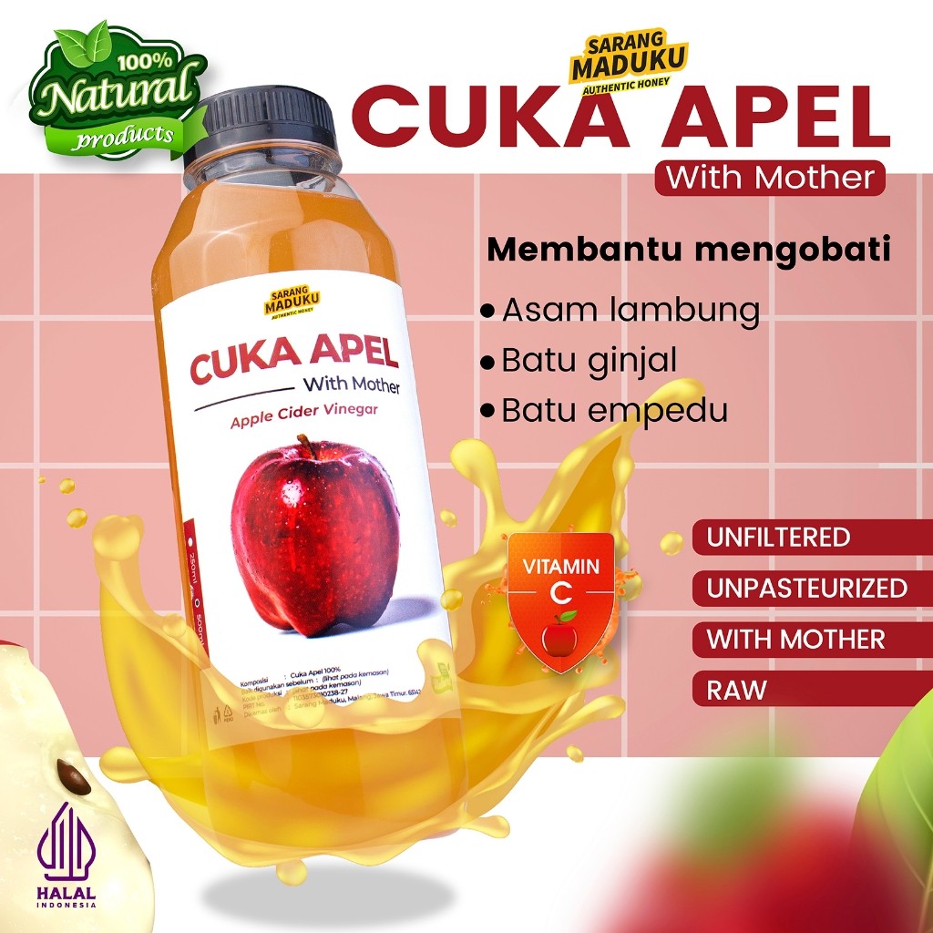 

Cuka Apel 250ml Original - Diet Detoks - Apple Cider Vinegar - Toner Wajah Alami - Minuman Diet Dan Kesehatan