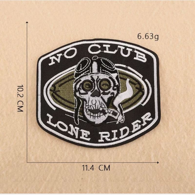 patch bordir no club lone rider aksesoris tambahan jaket tas qood quality