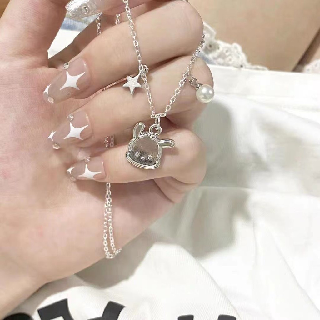 

Kawaii Sanrio Pochacco Necklace Bell Bracelet Students Friend Sweet Gift Girl Heart Ornaments Handwear Ins Design Hand String