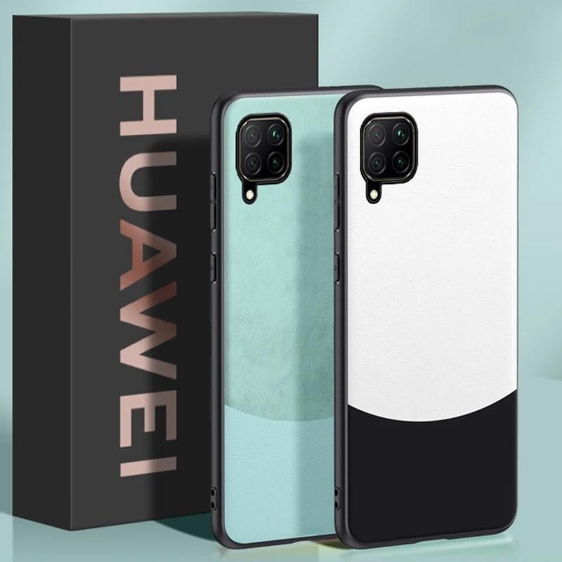 Luxury PU Leather Case For Huawei Nova 7i P40 Lite 13 Pro Back Cover Matte Silicone Protection Phone