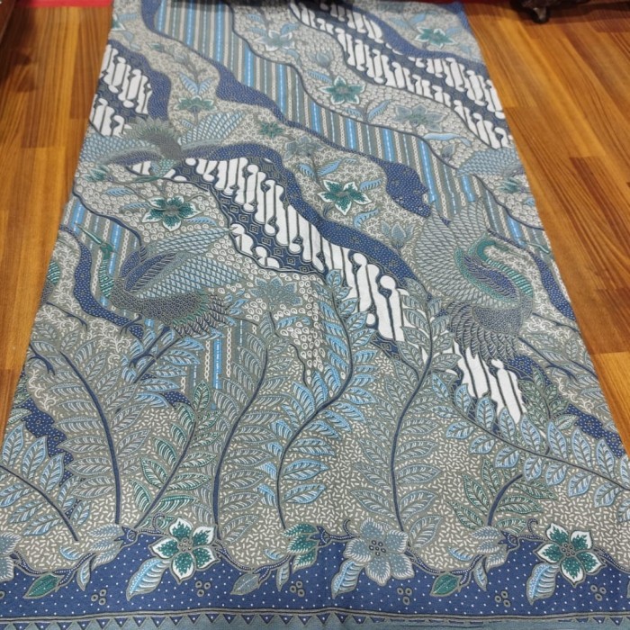 kain batik dobby motif peaisiran warna biru muda