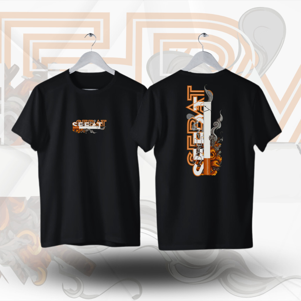 KAOS DISTRO Rokok Sebat hitam lengan pendek k24