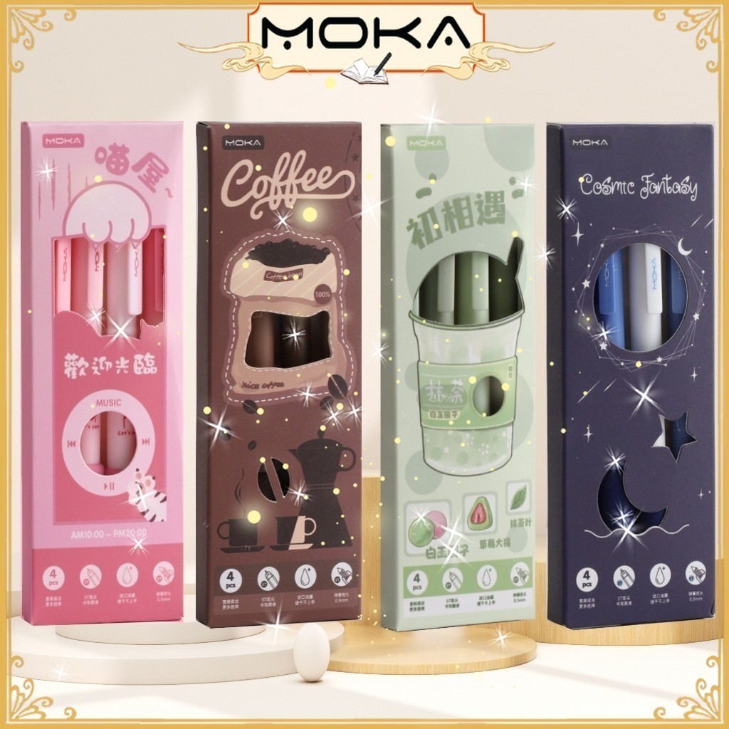 

MOKA 1 SET 4 PCS PULPEN MEKANIK 0,5MM MATTE COLOR EDITION DENGAN BANTALAN PENA NYAMAN MKP18