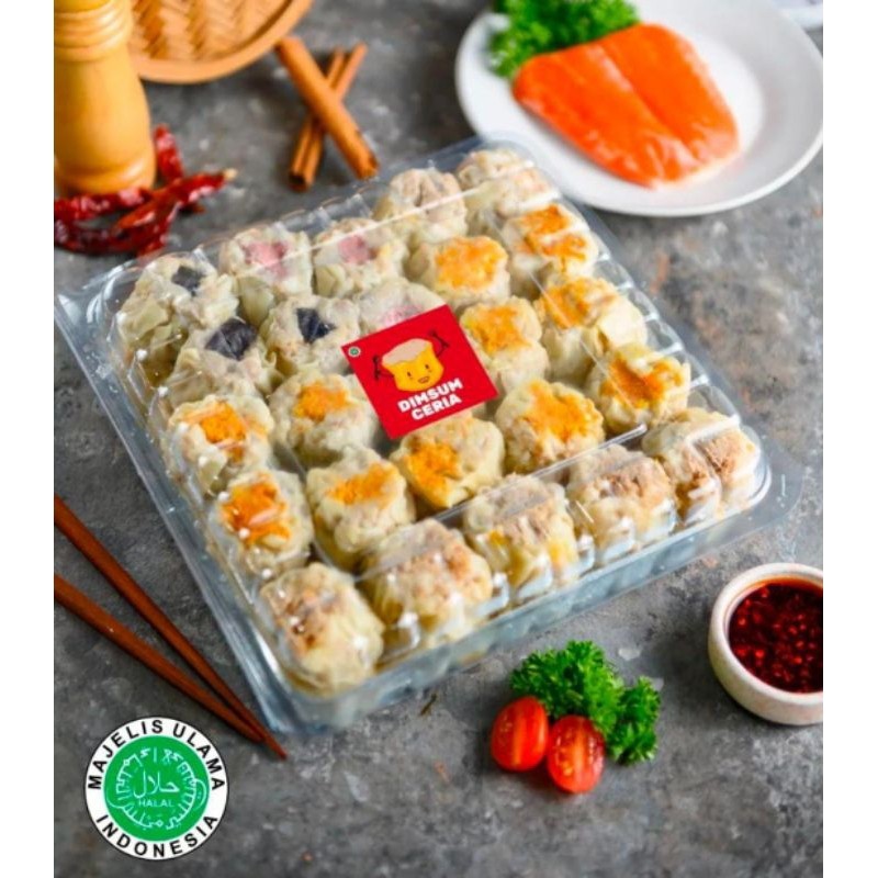 

DIMSUM 49 CERIA ISI 100 MIX / Dimsum Halal Frozen food - Terlaris