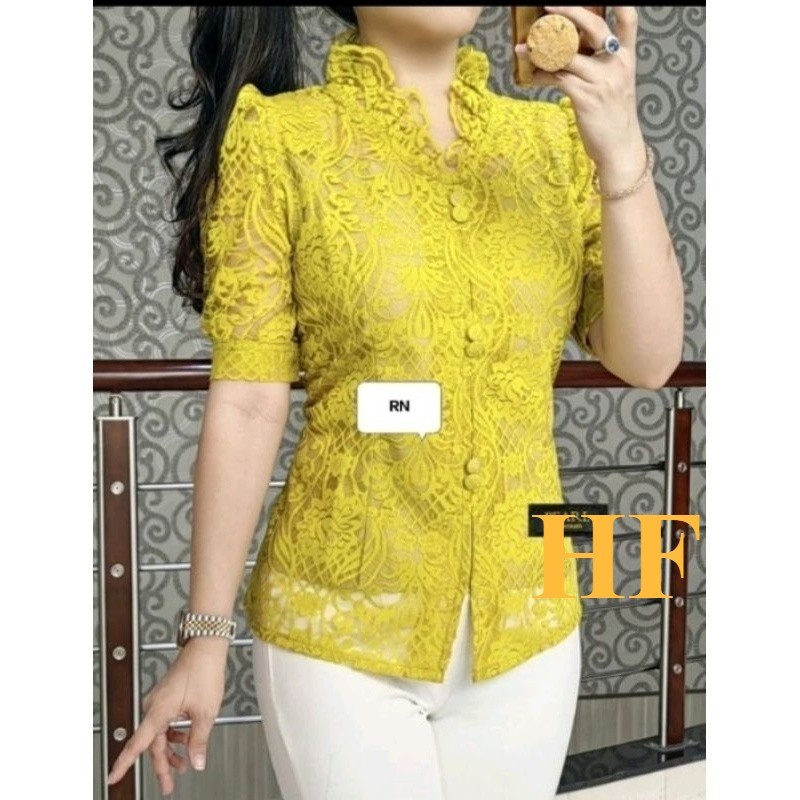 HF Atasan Kebaya Renda Premium/Blouse kekinian/Atasan Kebaya Wanita/atasan wanita kekinian/baju keba