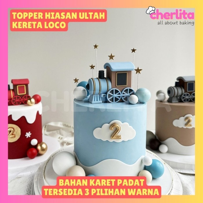 READY Topper Hiasan Kue Ultah Kereta Lokomotif Lucu Birthday Cake Anak Perempuan Laki Laki