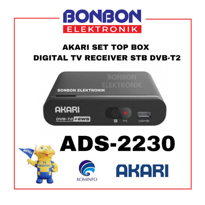 Akari Set Top Box ADS-2230 Digital TV Receiver STB DVB-T2 - Unit Only, ADS525 NEW