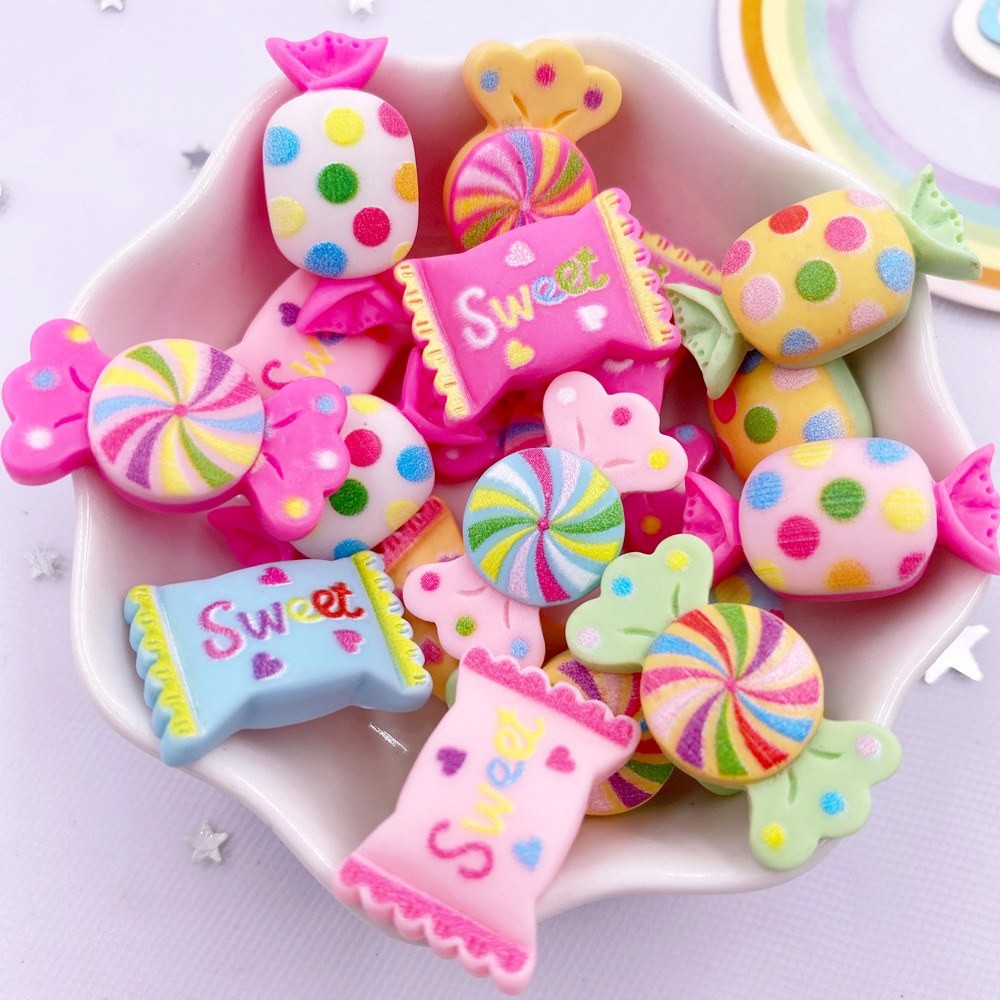 

Resin 3D Sweet Colorful Dot Candy Flatback Cabochon Simulation Foods 20pcs Scrapbook Crafts DIY Accessory Decor Figurines OM230T