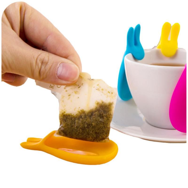 

Tea Bag Teaware Silicone Pot Decoration Cute Rabbit Shape Cup Decoration Random Color Cup Decoration Tool Cup Tea Clips Reusable