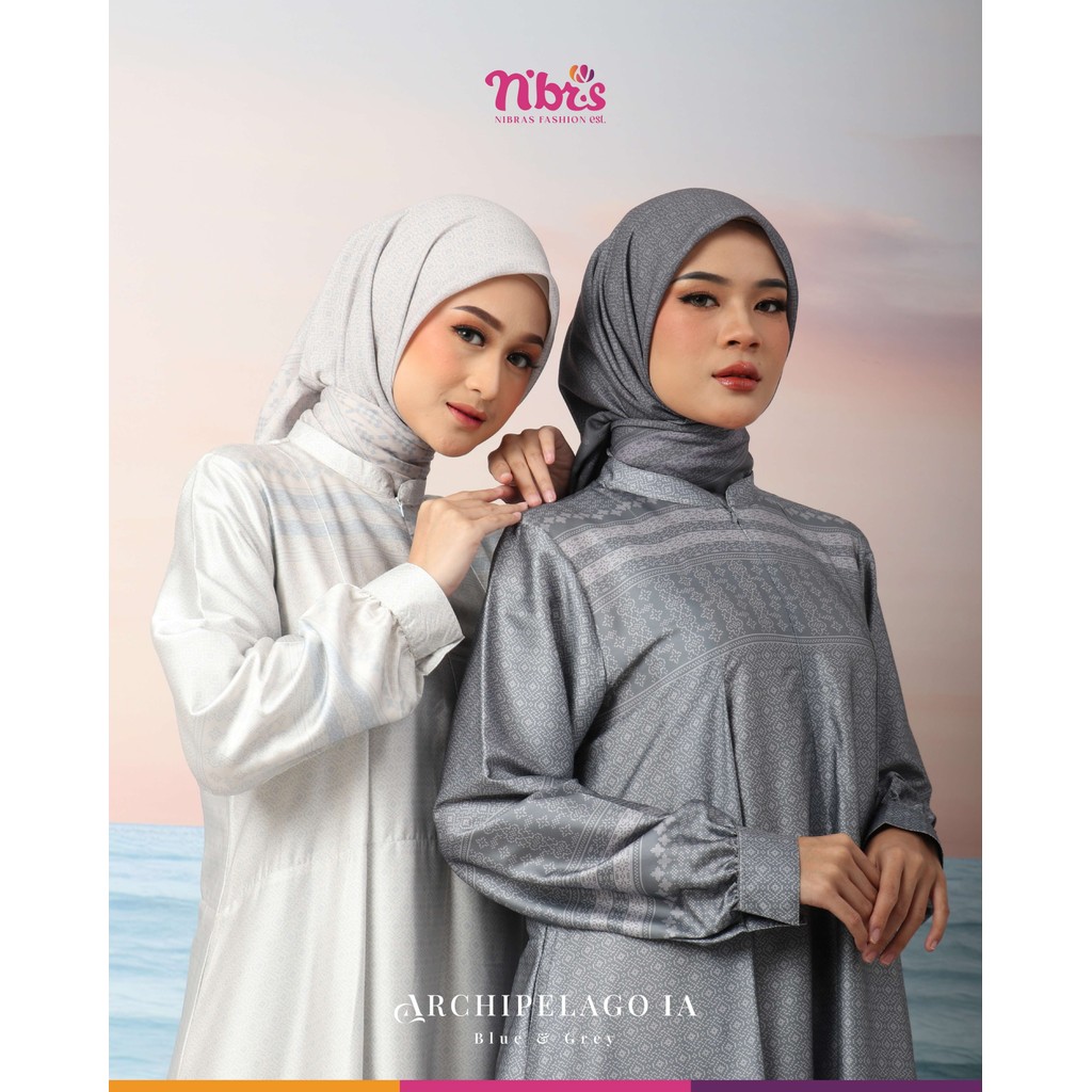 NaDhifa griya fashion - Gamis Muslim Dewasa Elegan Bahan Silk Archipelago Ia Dress Simple Kekinian B