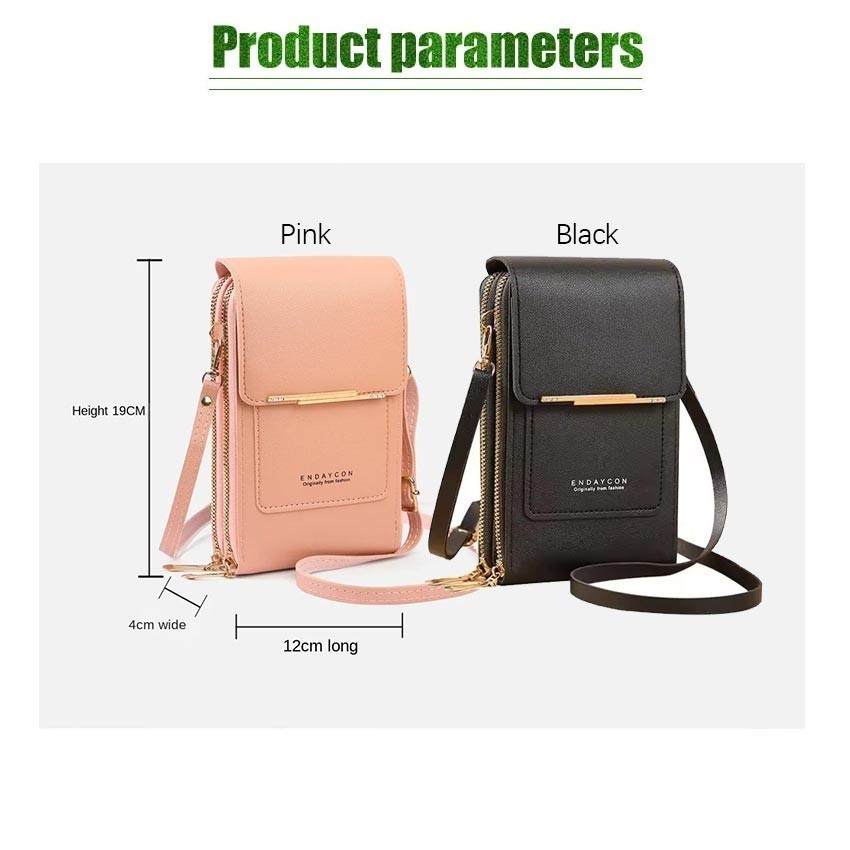 ZENID Tas Hp Dan Uang Dompet Gantung Leher Bahan Kulit Pu Leather Tas Selempang Hp Dan Uang Pria