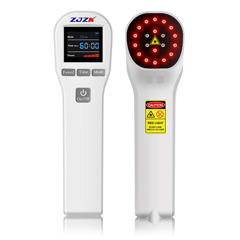 

ZJZK Professional Therapeutic Cold Laser Physiotherapy Relax Treatment Massager Laser Therapy Device 808nm 650nm 880mW for Pain