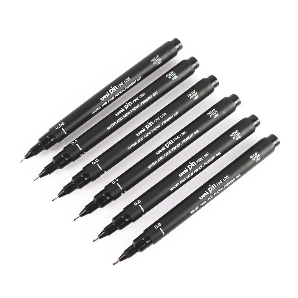 

1/6Pcs Pin Drawing Pen Fine Liner Art Marker Pen Drawing Traces Pen Set with Black Ink 005/01/02/03/05/08mm For Drawing Sketch