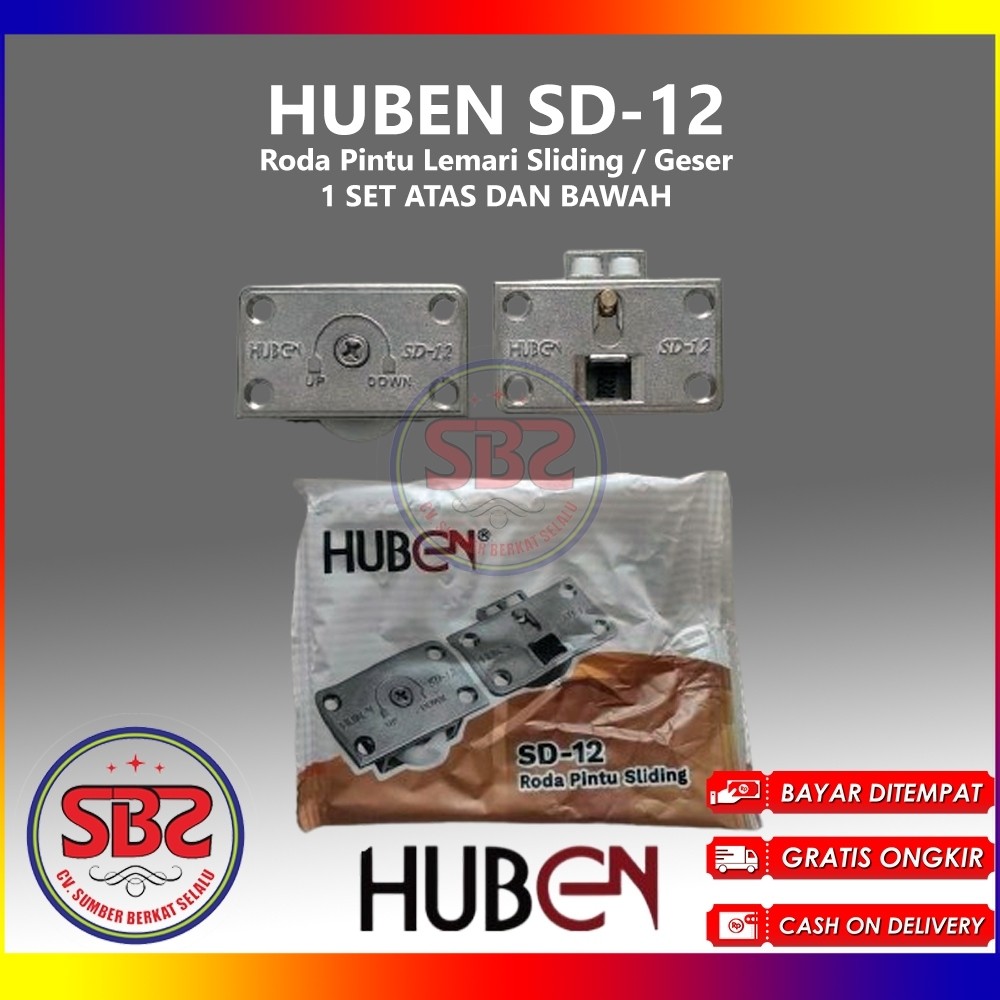 Roda Sliding SD12 SD-12 SD 12 Huben / Roda Sliding Rel Aluminium HUBEN SD02 U dan M / Roda SD12 - Ro