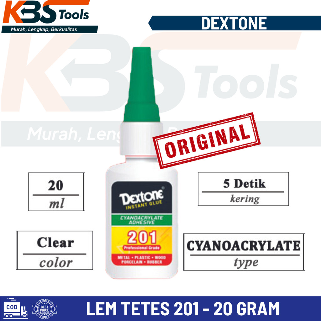 

Lem Tetes Dextone 201 - 20 Gram/ Lem Tetes Instant / Cyanoacrylate Glue