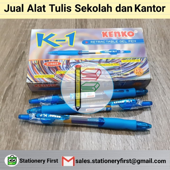 

[New] Pen Kenko K-1 Retractable Gel Pen - Biru