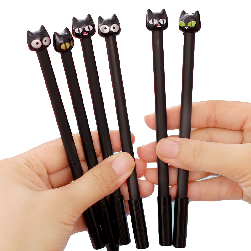 

1pcs Cute Cat Gel Pen Cartoon Sign Writing Tool For Kids Gift Practical Office Stationery Signing Pens Random 0.38mm