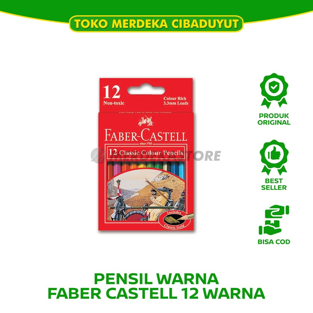 

Pensil Warna / Menggambar Faber Castell 12 Warna klasik / 12 Colour Classic | Pensil Warna Joyko