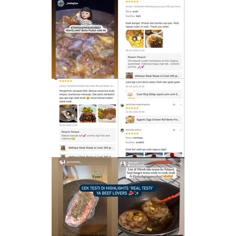 

Steak Ready to Cook Australian Premium Meltique 200 gram ( sirloin / tenderloin / rib eye )siap
