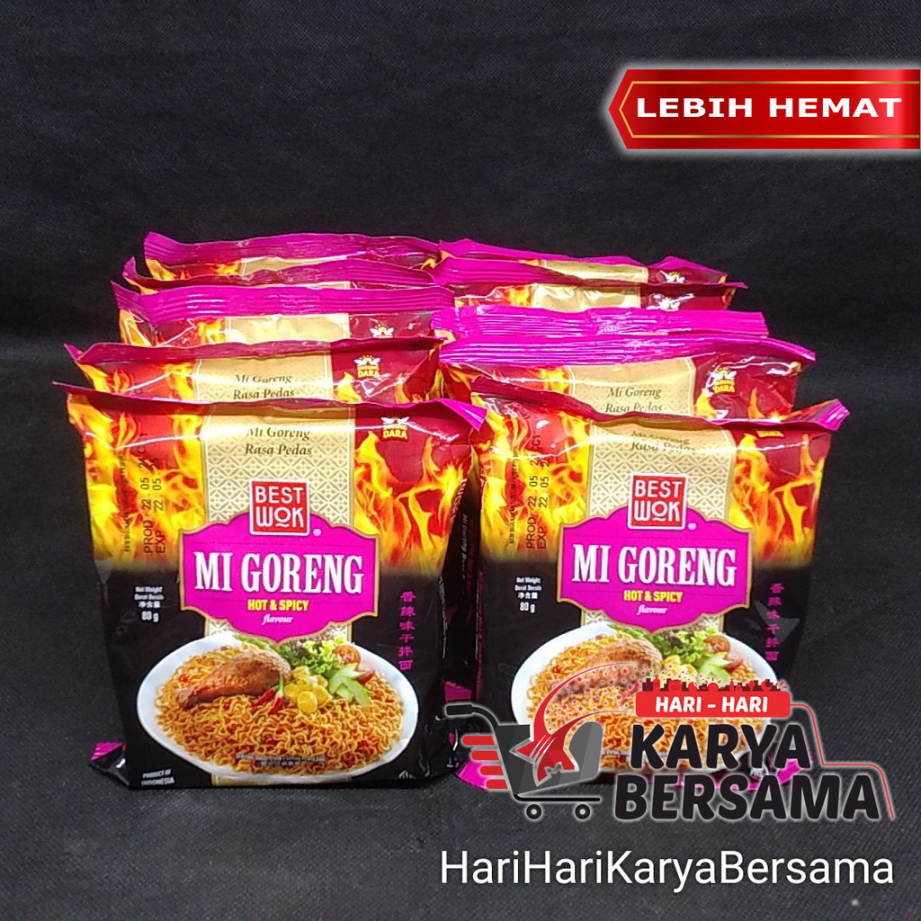 

BEST WOK MIE GORENG HOT & SPICY PACK 10'S X 80GR