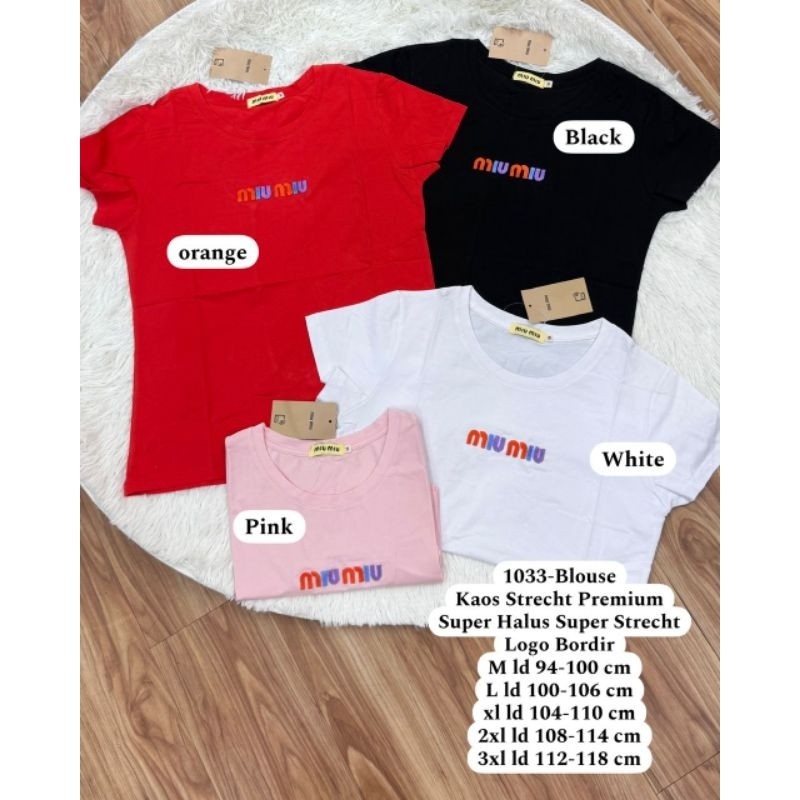 2772 MiuMiu Kaos cewe Premium #kaos blouse dress setelan kemeja