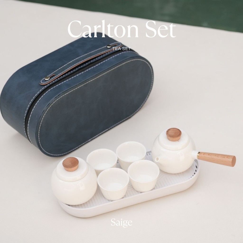 

[SAIGE] CARLTON Tea Set Kado Unik Kado Murah Souvenir Minimalis Leather Case