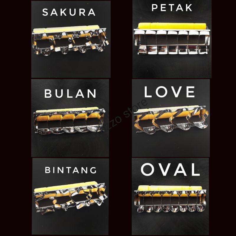 Cetakan Kastengel Kue Kering Bangket Roti Kacang Putri Salju Acar Aneka Motif sakura,bintang,love,pe