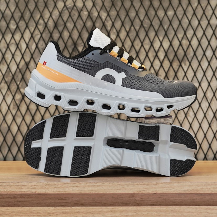 SEPATU RUNNING PRIA - ON CLOUD MONSTER - QC - GREY ORANGE