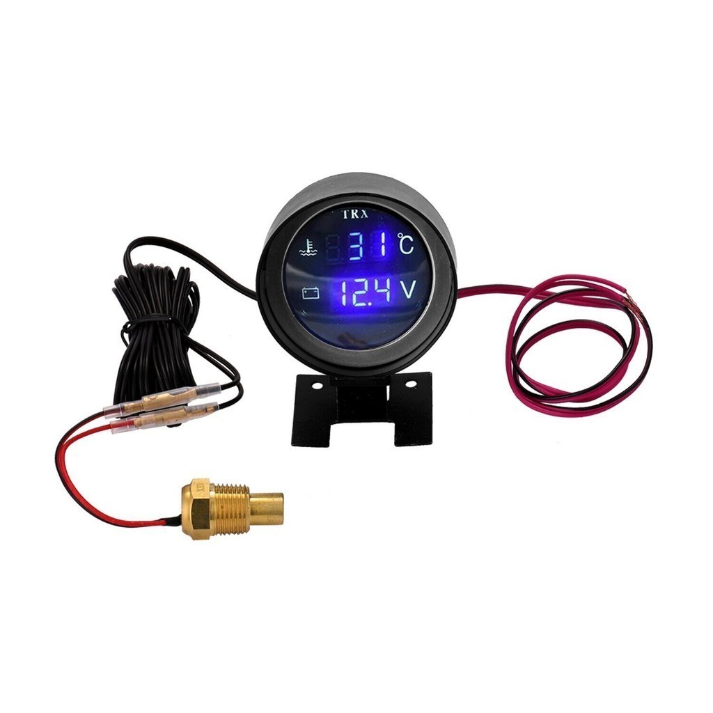 Voltmeter Suhu Air 2 in 1 / Meteran Suhu Air Pengukur Suhu Air Mobil Led Digital Biru 10MM Pengukur 