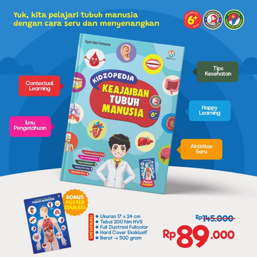Buku Edukasi Sains Anak Pintar - Kidzopedia Keajaiban Tubuh Manusia - Hard Cover