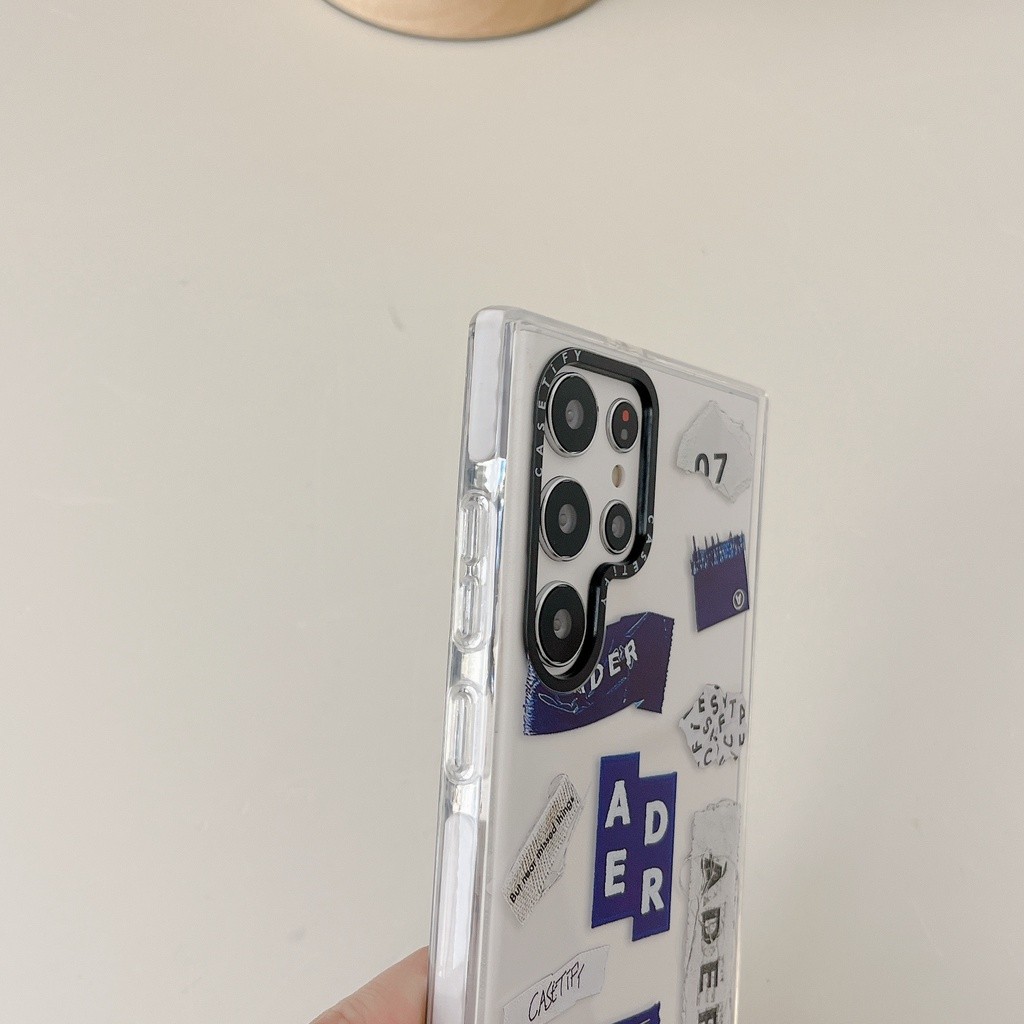 □ ADER LOGO Casetify Soft Clear Phone Case for Samsung Galaxy S21 S22 S23 S24 Plus Ultra + ◑