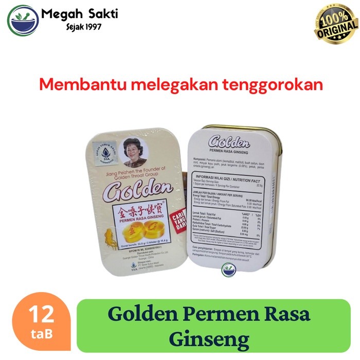 

Surya Sakti - Golden Throat Lozenges Permen Rasa Ginseng 12's - Pereda Suara Serak