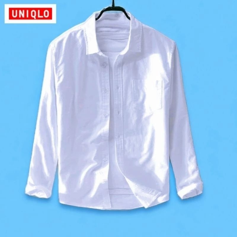 KemejA Uniqlo Putih KemejA Pria KemejA Slim UNIQLO Polos