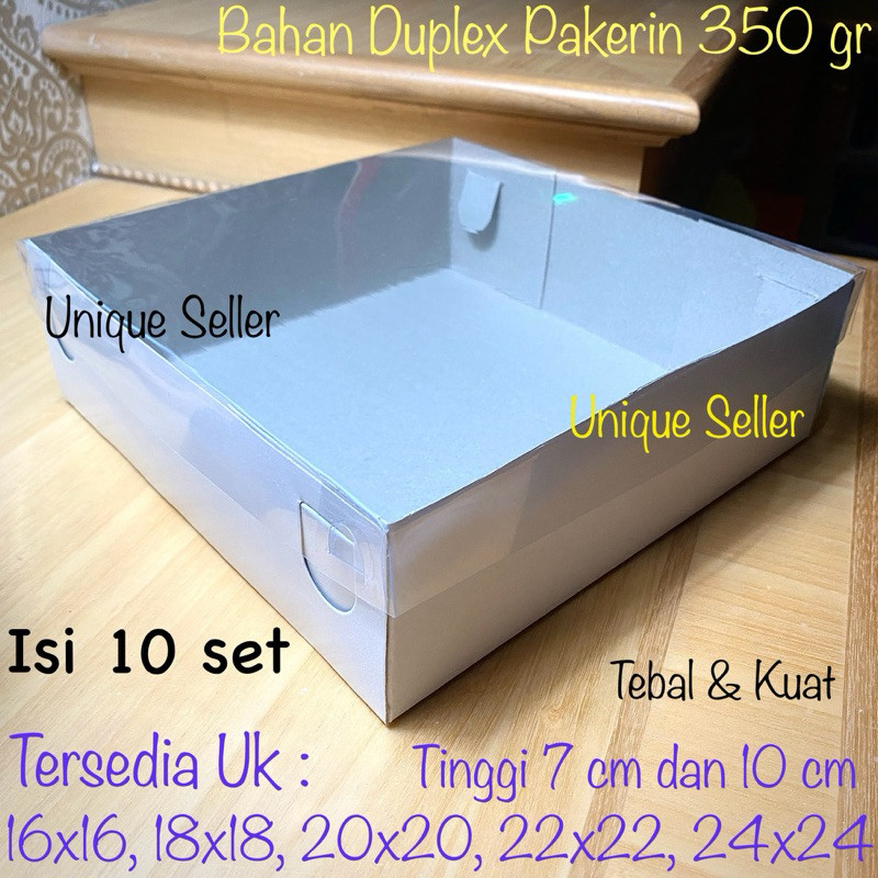 

[Isi10] DUS PUTIH TUTUP MIKA 16x16 18x18 20x20 22x22 24x24 26x26 28x28 30x30 16x16x7 16x16x10 18x18x7 18x18x10 20x20x7 20x20x10 22x22x7 22x22x10 24x24x7 24x24x10 26x26x7 26x26x12 28x28x12 30x30x12 / Dus Box Kue Tart Hampers Uk 16 18 20 22 24 Tinggi 7 & 10