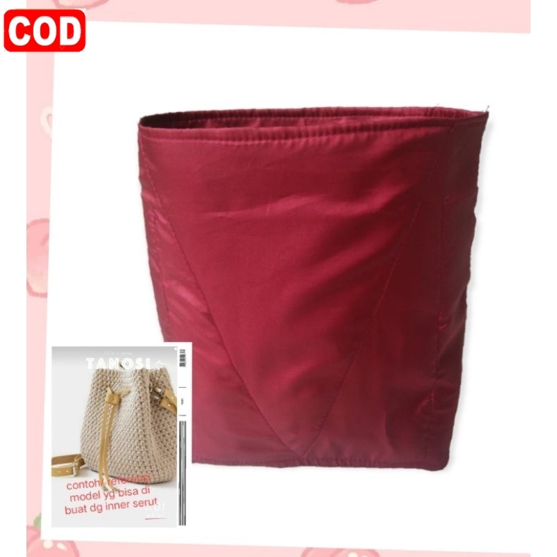 inner tas rajut instant model serut bahan busa ati tipis, bisa untuk ransel serut
