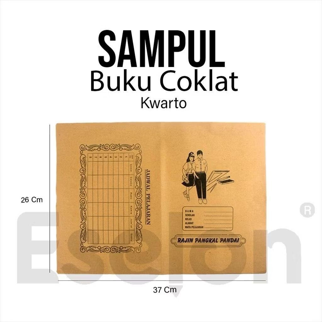 

Sampul Buku Coklat Kraf SZ Kwarto / 1 Pack Sampul Buku Coklat 25Lbr / Paper Stationery
