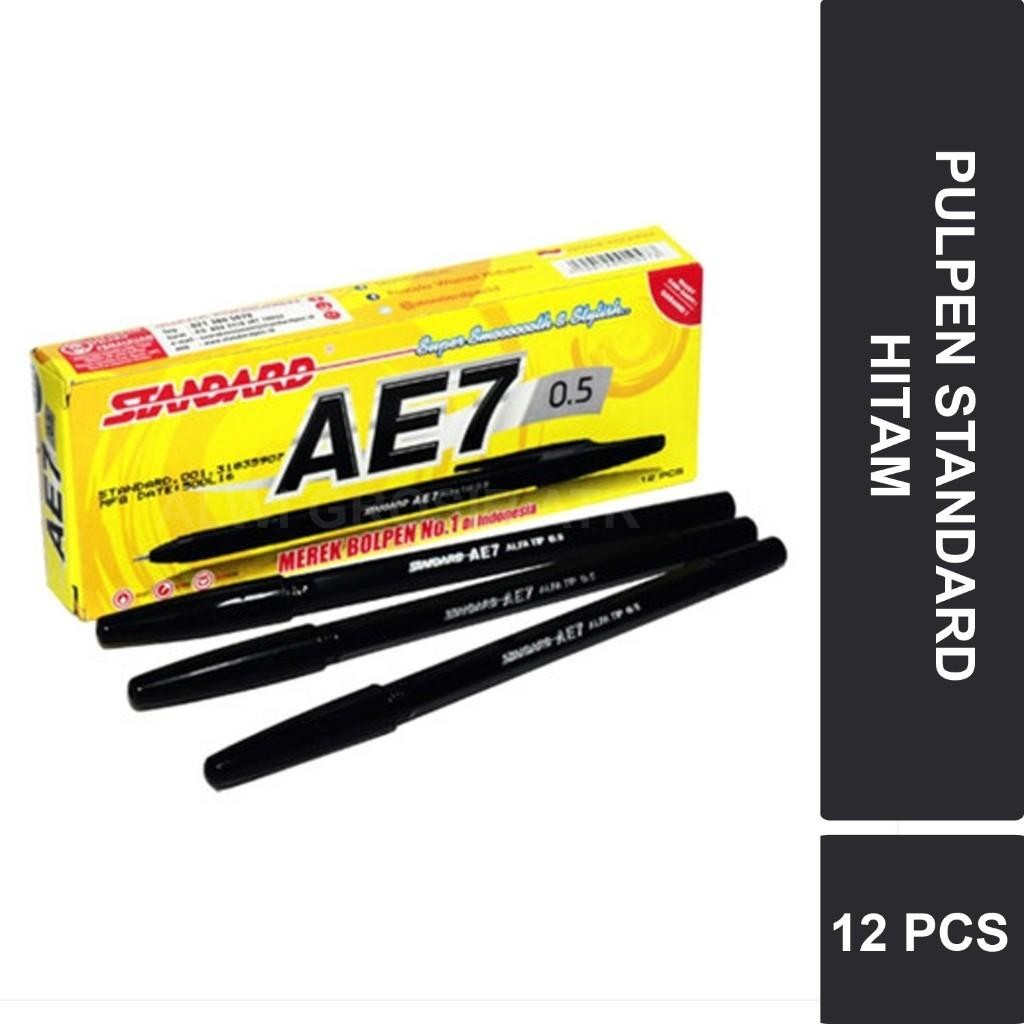 

SELUSIN ( 12 PCS ) Pulpen Standard AE7 | Ballpoint / Bolpen Tinta Hitam Stationery