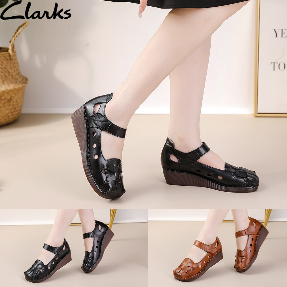 Clarks new pita woman  / clarks  wanita kulit asli /Sepatu sandal flat