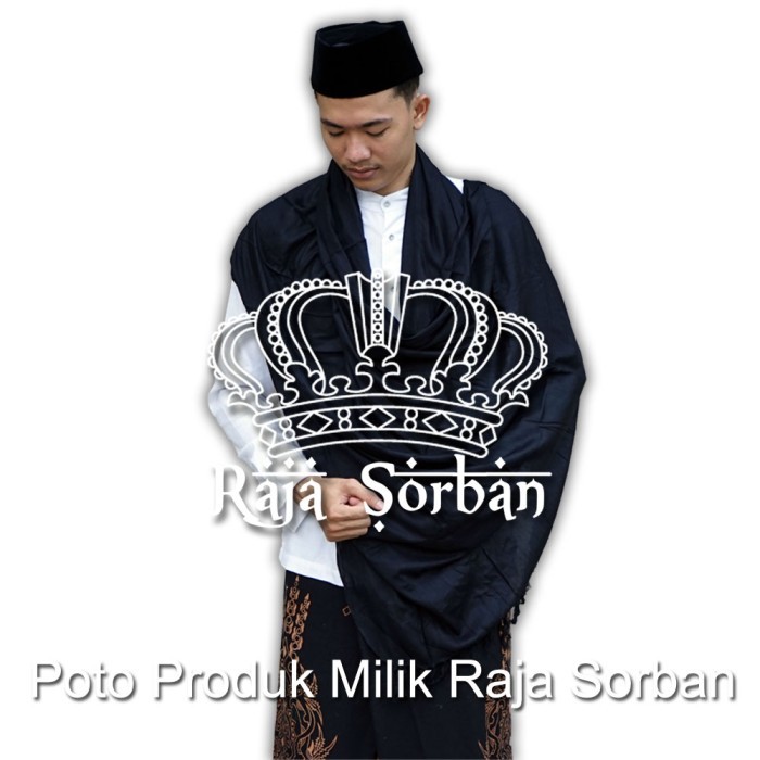✔Anh.S✔ - READY STOCK Sorban Polos Tanpa Motif - Sorban Panjang Rumbay - Sorban Hitam Polos - Hitam