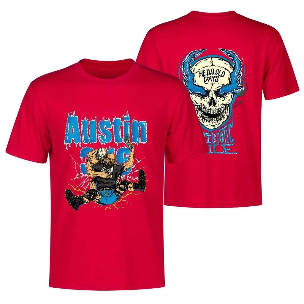 STONE COLD STEVE AUSTIN TRIBUTE SHIRT HELLO, OLD DAYS AND ANTIBIOTIC SMILE T-SHIRT