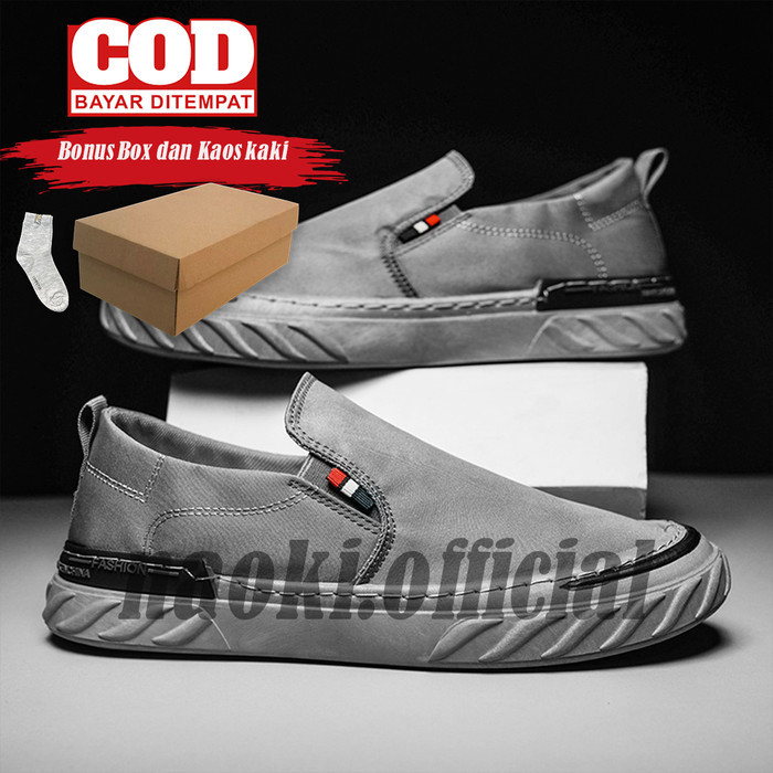 Sepatu Kasual Pria Slip On - Sepatu Sneakers Pria Slip On