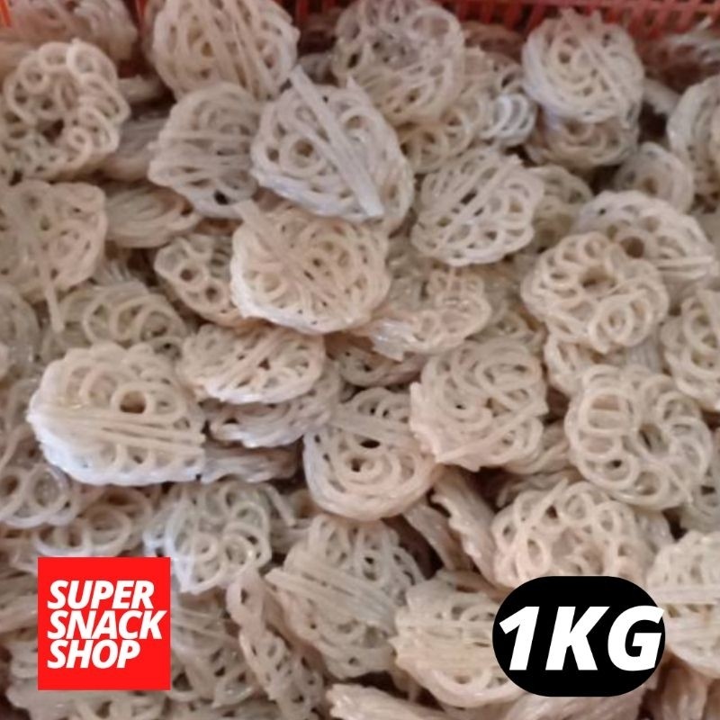 

KRUPUK / KERUPUK MENTAH / KERUPUK SEBLAK MAWAR PUTIH 1KG