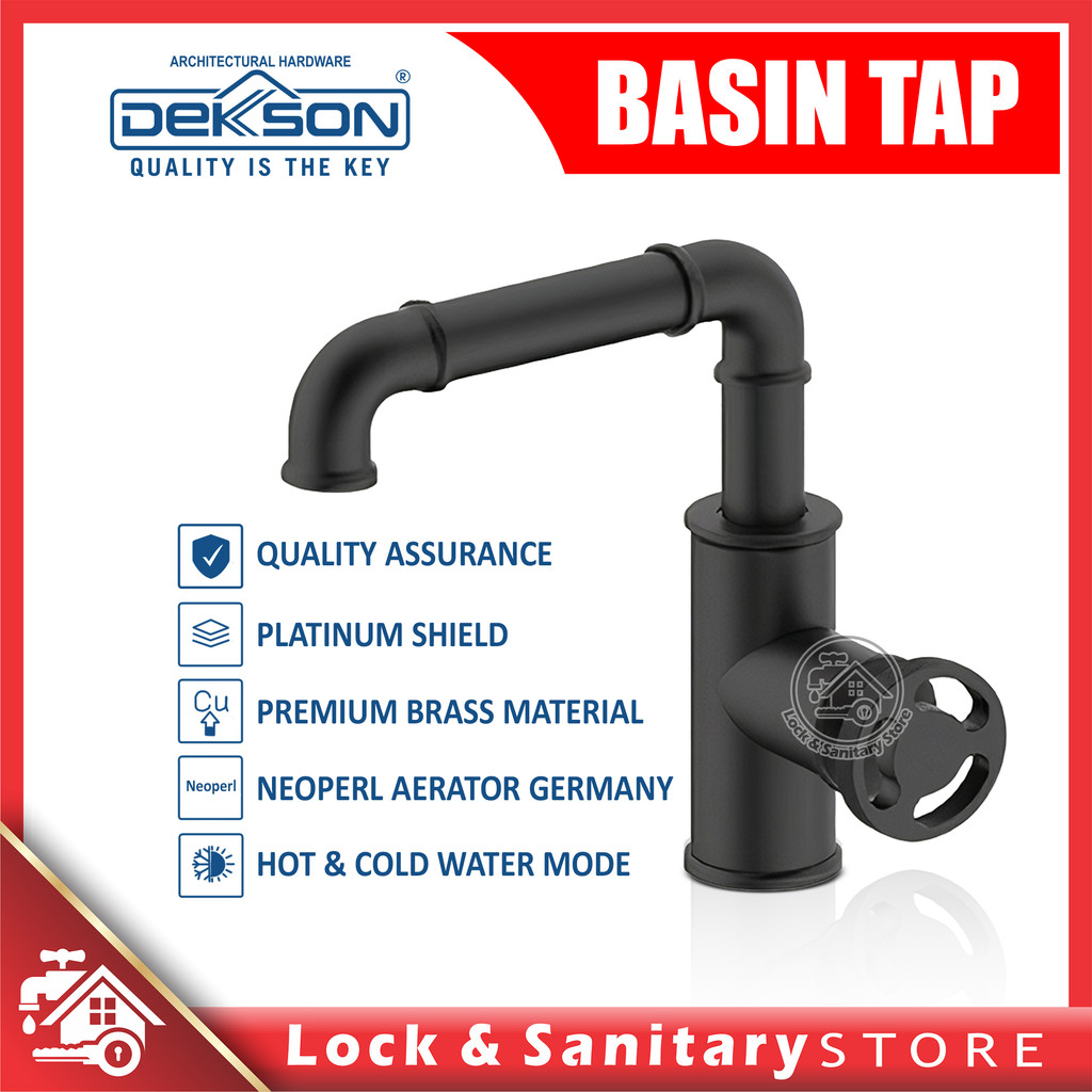 BASIN MIXER DEKKSON BM 2002 MB Keran Air Kuningan Panas Dingin Hitam Cuci Tangan Wastafel Dekson BM 